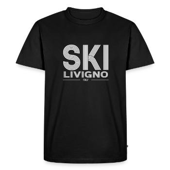 Station de ski de Livigno, Alpes italiennes, Souvenir Ski - T-shirt Premium bio Homme - noir - Devant - Nico (187cm)