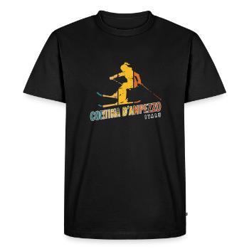 Station de ski de Cortina d’Ampezzo Ski dans les Alpes italiennes - T-shirt Premium bio Homme - noir - Devant - Nico (187cm)