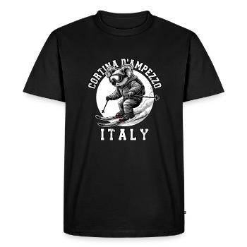 Station de ski de Cortina d’Ampezzo Ski dans les Alpes italiennes - T-shirt Premium bio Homme - noir - Devant - Nico (187cm)