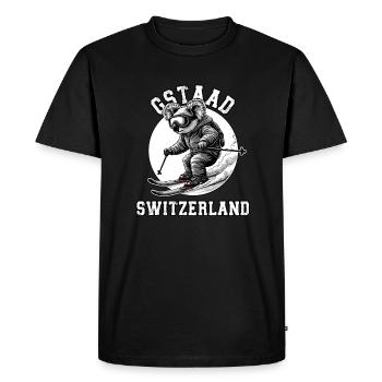 Station de ski de Gstaad, Alpes suisses, Ski - T-shirt Premium bio Homme - noir - Devant - Nico (187cm)