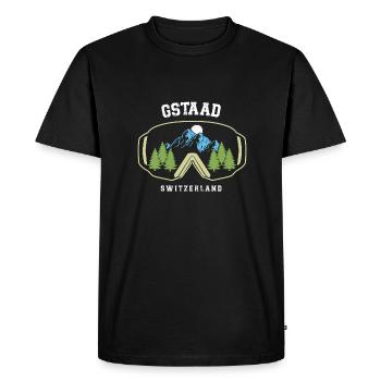 Station de ski de Gstaad, Alpes suisses, Ski - T-shirt Premium bio Homme - noir - Devant - Nico (187cm)