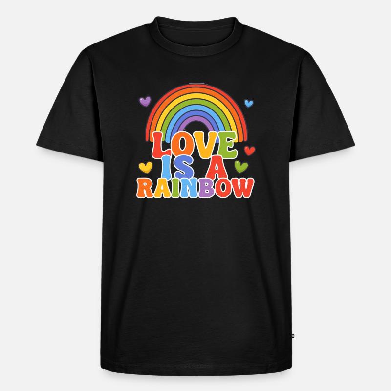 Liebe ist ein Regenbogen - Männer Premium Bio T-Shirt - Schwarz