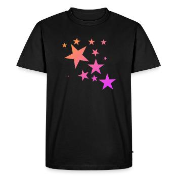 Tapis étoile orange coloré coloré étoile - T-shirt Premium bio Homme - noir - Devant - Nico (187cm)