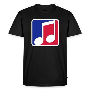 bouton rouge bleu note de musique cool silhouette signe partie - T-shirt Premium bio Homme - noir - Devant - Nico (187cm)