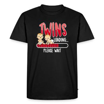 Jumeaux chargement amusant grossesse jumeaux - T-shirt Premium bio Homme - noir - Devant - Nico (187cm)
