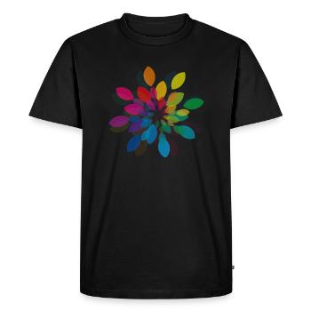 Peace World Peace Flower Power Gift 70s Love - Men's Premium Organic T-Shirt - black - Front - Nico (187cm)