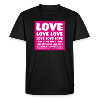 Love Love Love Amour Amour Amour Love Love Love Love Love - T-shirt Premium bio Homme - noir - Devant - Nico (187cm)