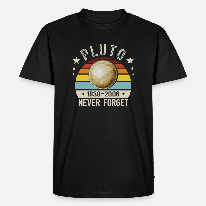 Pluto niemals vergessen - Männer Premium Bio T-Shirt - Schwarz
