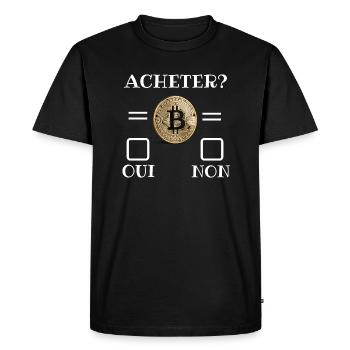 ACHETER BITCOIN CHOIX OUI OU NON - T-shirt Premium bio Homme - noir - Devant - Nico (187cm)