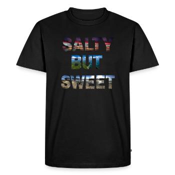 salé mais sucré - T-shirt Premium bio Homme - noir - Devant - Nico (187cm)