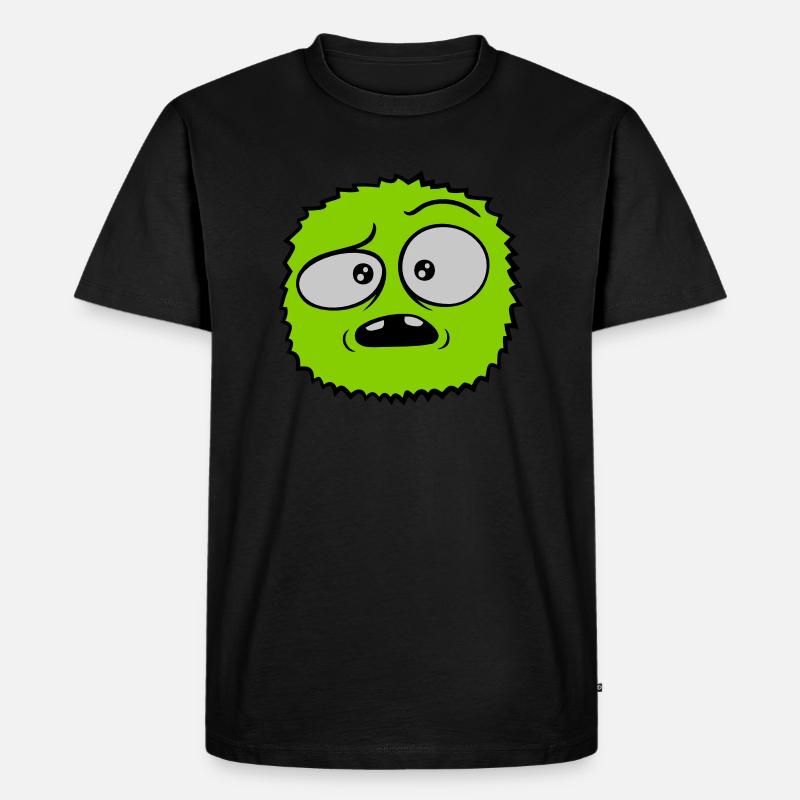 Haariges Monster skeptisches Gesicht - Männer Premium Bio T-Shirt - Schwarz