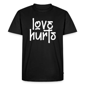l’amour blesse l’amour police drôle dire - T-shirt Premium bio Homme - noir - Devant - Nico (187cm)