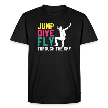 Jump Dive FLY Through The Sky Cool Retro Skydiving - Men's Premium Organic T-Shirt - black - Front - Nico (187cm)