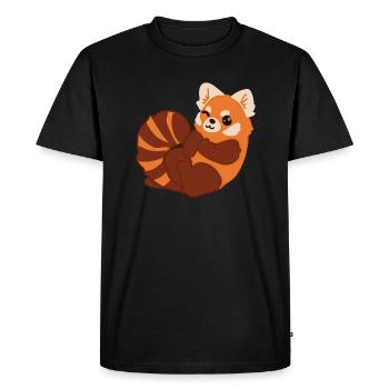 motif panda roux - T-shirt Premium bio Homme - noir - Devant - Nico (187cm)