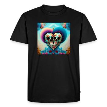Unis dans l’amour - T-shirt Premium bio Homme - noir - Devant - Nico (187cm)
