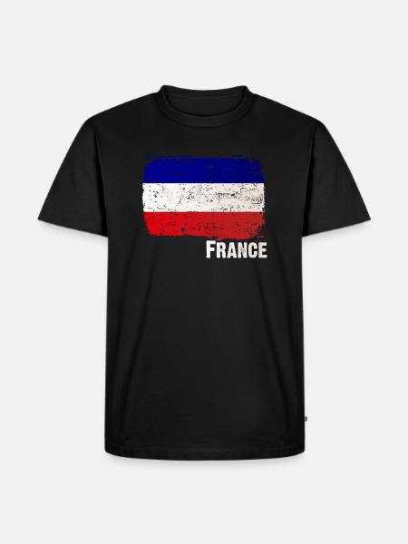 France Frankreich - Männer Premium Bio T-Shirt - Schwarz