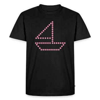 Sailboat V2 rhinestone pink - Men's Premium Organic T-Shirt - black - Front - Nico (187cm)