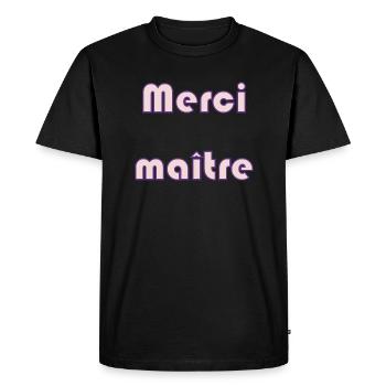 MASTER. THANK YOU. THANK YOU MASTER. MASTER. MASTER GIFT - Men's Premium Organic T-Shirt - black - Front - Nico (187cm)