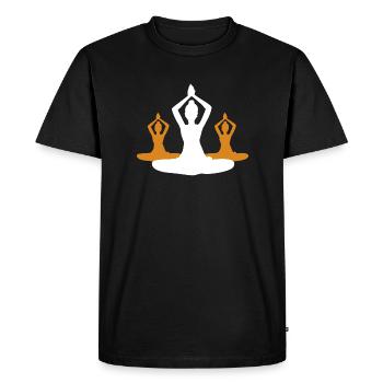 10 Sukhasana ou yoga agréable | Blanc - T-shirt Premium bio Homme - noir - Devant - Nico (187cm)