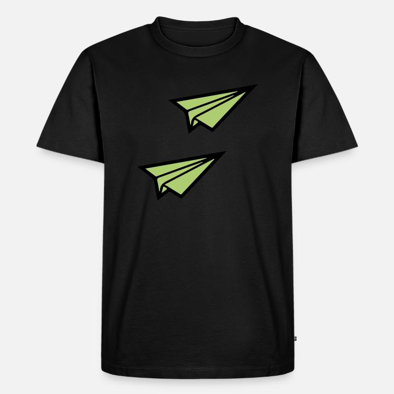papierflieger 2 - Männer Premium Bio T-Shirt - Schwarz