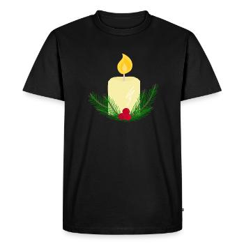 Burning New Year candle - Men's Premium Organic T-Shirt - black - Front - Nico (187cm)