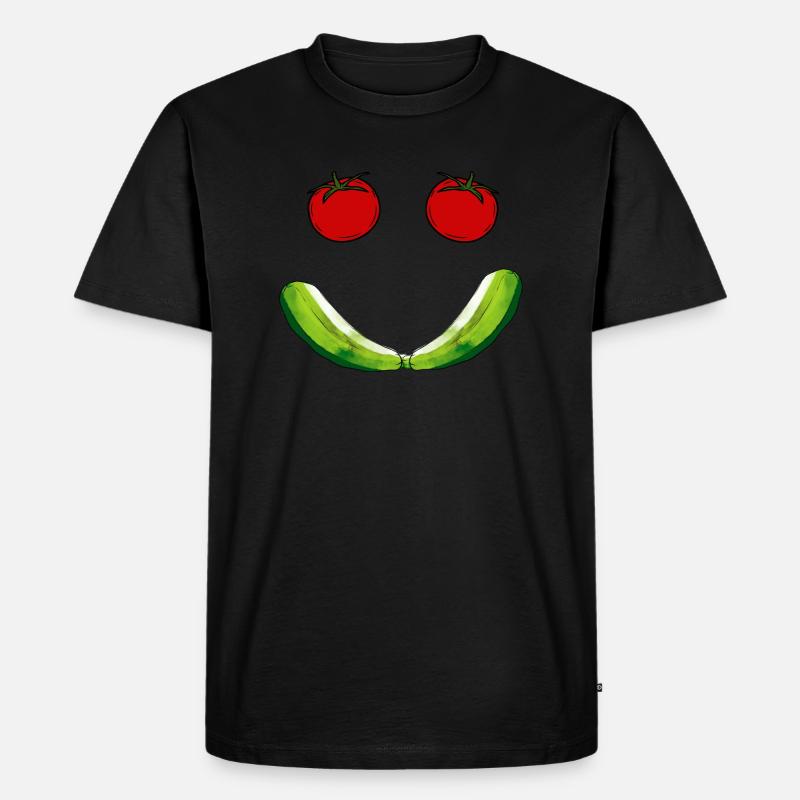 Smile Tomatoes - Männer Premium Bio T-Shirt - Schwarz