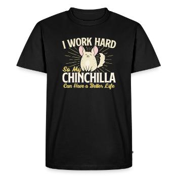I Work Hard So My Chinchilla - Rodent Lover - Men's Premium Organic T-Shirt - black - Front - Nico (187cm)