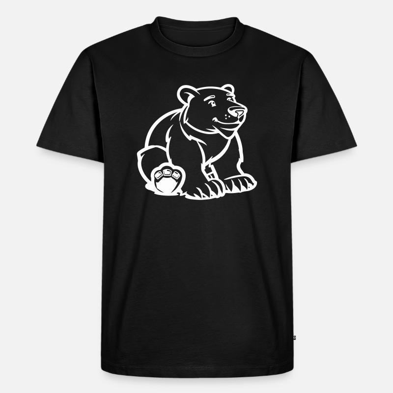 eisbär comic bär - Männer Premium Bio T-Shirt - Schwarz