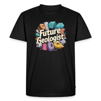Future Geologist - Passion for Geology - Men's Premium Organic T-Shirt - black - Front - Nico (187cm)