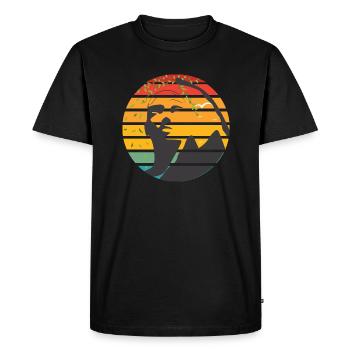 Gueule de bois – Silhouette de tête d’alpiniste rétro - T-shirt Premium bio Homme - noir - Devant - Nico (187cm)