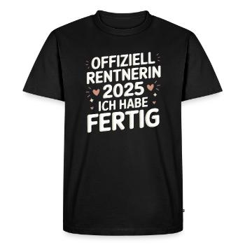 Offiziell Rentnerin 2025 Ich Habe Fertig - Männer Premium Bio T-Shirt - Schwarz - Vorne - Nico (187cm)