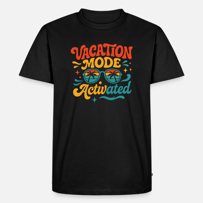 Vacation-Mode-Activated Sommer Vibes Beach - Männer Premium Bio T-Shirt - Schwarz