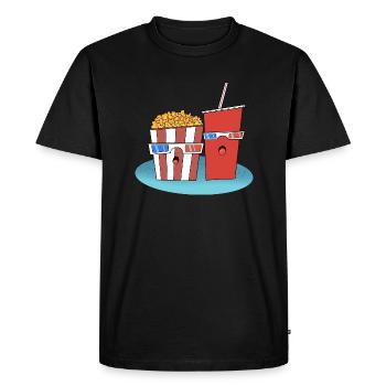 Chemise de maïs éclaté et boisson cadeau - T-shirt Premium bio Homme - noir - Devant - Nico (187cm)