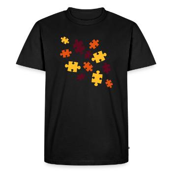 colorful puzzle pattern piece puzzle game puzzle piece p - Men's Premium Organic T-Shirt - black - Front - Nico (187cm)
