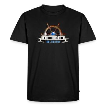 Turku Finlande - Textiles marins et cadeaux. - T-shirt Premium bio Homme - noir - Devant - Nico (187cm)