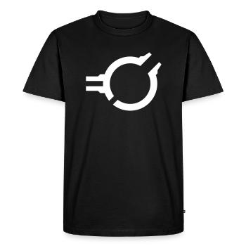 SciFi Circle C - Men's Premium Organic T-Shirt - black - Front - Nico (187cm)