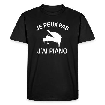 Je Peux Pas J'ai Piano - T-shirt Premium bio Homme - noir - Devant - Nico (187cm)