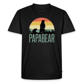 Papa Ours et Bébé Ours pour la fête des Pères - T-shirt Premium bio Homme - noir - Devant - Nico (187cm)