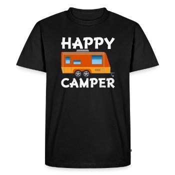 Happy Camper - Men's Premium Organic T-Shirt - black - Front - Nico (187cm)