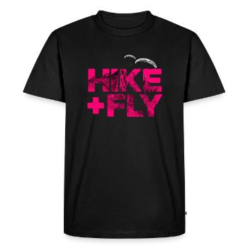 Randonnée et vol Parapente magenta - T-shirt Premium bio Homme - noir - Devant - Nico (187cm)