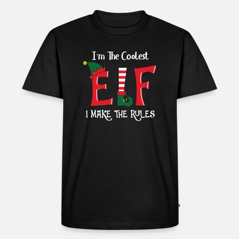 I m The Coolest Elf - Männer Premium Bio T-Shirt - Schwarz