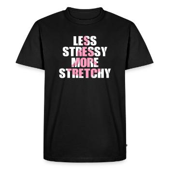 Moins stressant Plus Méditation Stretchy Yoga - T-shirt Premium bio Homme - noir - Devant - Nico (187cm)