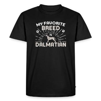 Ma race préférée est dalmate - T-shirt Premium bio Homme - noir - Devant - Nico (187cm)