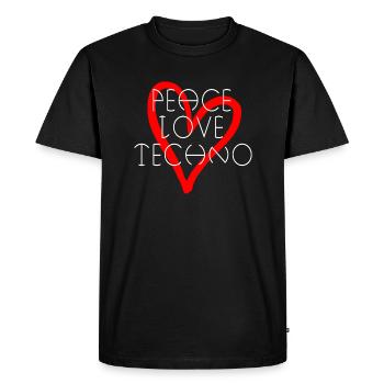Love heart techno quote - Men's Premium Organic T-Shirt - black - Front - Nico (187cm)