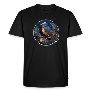Winter night with bird - Men's Premium Organic T-Shirt - black - Front - Nico (187cm)