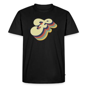 Retro Letter F - Men's Premium Organic T-Shirt - black - Front - Nico (187cm)