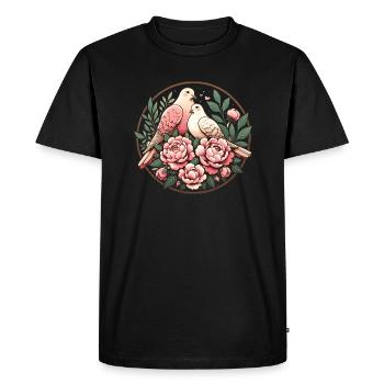 Tourterelles tristes - T-shirt Premium bio Homme - noir - Devant - Nico (187cm)