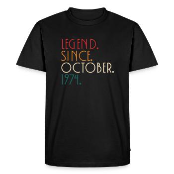 Legend since October 1974 - Minimalist - Men's Premium Organic T-Shirt - black - Front - Nico (187cm)