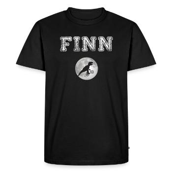 FINN - Beautiful boy name with dinosaur - Men's Premium Organic T-Shirt - black - Front - Nico (187cm)