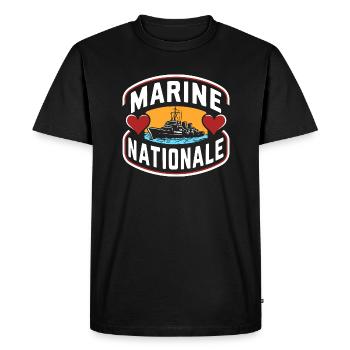 Marine Nationale - T-shirt Premium bio Homme - noir - Devant - Nico (187cm)